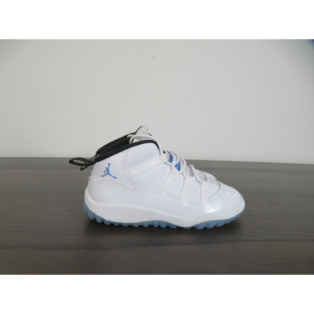 Air Jordan 11 Retro Shoes Toddler 10C White Blue Basketball Sneakers 378040-104